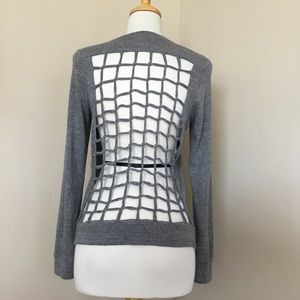 Chaser Knotted Open Back Gray Long Sleeve Size S